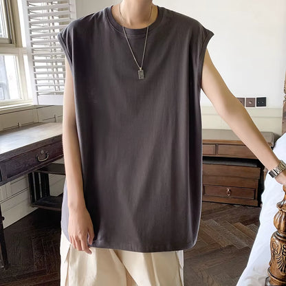 Mens Tank Top Cotton Sleeveless Blouse Casual Vest Men Bodybuilding Bottoming Undershirt Camiseta Sin Mangas Deporte Hombre