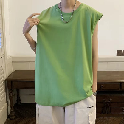 Mens Tank Top Cotton Sleeveless Blouse Casual Vest Men Bodybuilding Bottoming Undershirt Camiseta Sin Mangas Deporte Hombre