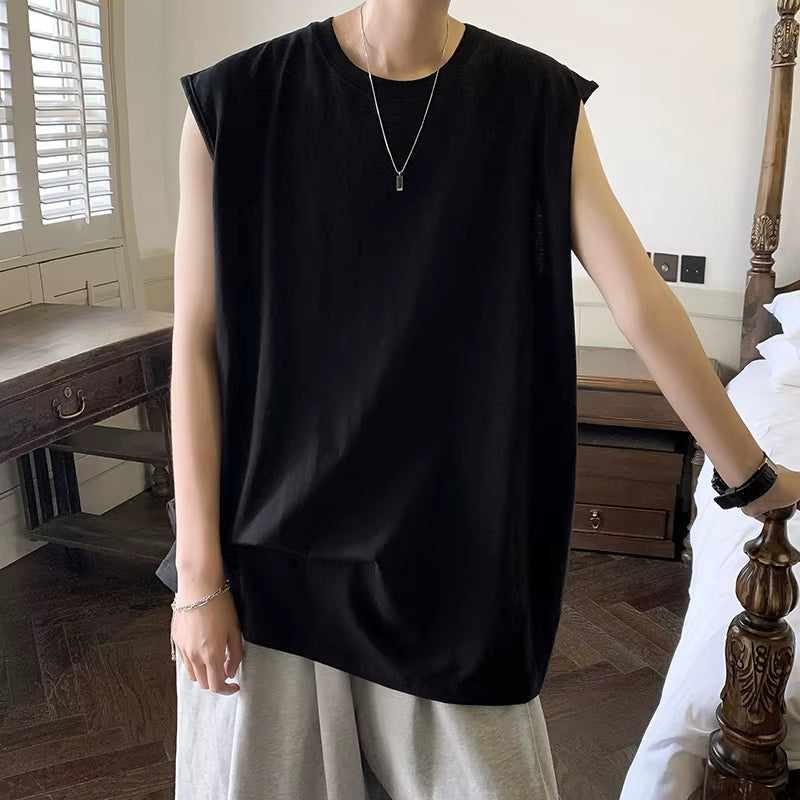 Mens Tank Top Cotton Sleeveless Blouse Casual Vest Men Bodybuilding Bottoming Undershirt Camiseta Sin Mangas Deporte Hombre