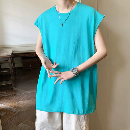 Mens Tank Top Cotton Sleeveless Blouse Casual Vest Men Bodybuilding Bottoming Undershirt Camiseta Sin Mangas Deporte Hombre