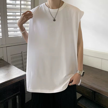 Mens Tank Top Cotton Sleeveless Blouse Casual Vest Men Bodybuilding Bottoming Undershirt Camiseta Sin Mangas Deporte Hombre